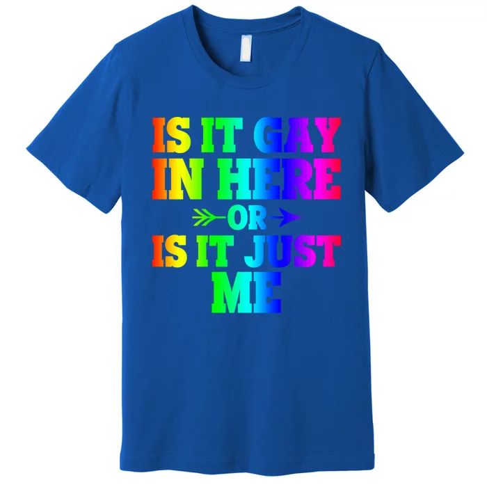 Sarcastic Is It Gay In Here Or Is It Just Me Cute Gift Premium T-Shirt