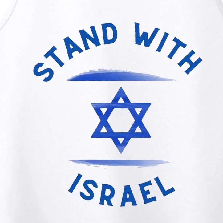 Support Israel I Stand With Israel Israeli Flag Performance Tank