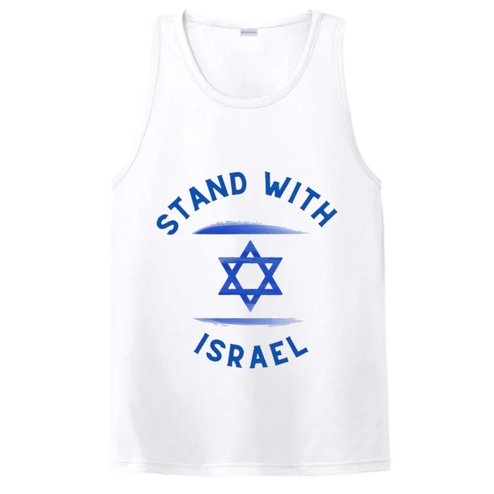 Support Israel I Stand With Israel Israeli Flag Performance Tank