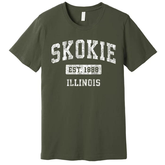 Skokie Illinois Il Vintage Sports Premium T-Shirt