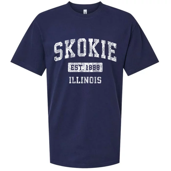 Skokie Illinois Il Vintage Sports Sueded Cloud Jersey T-Shirt