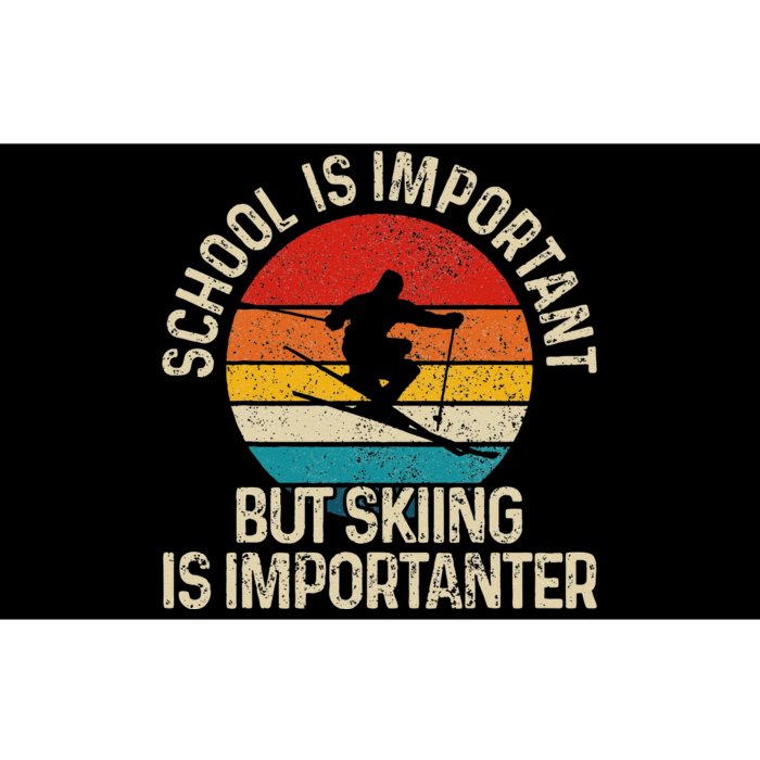 School Is Important But Skiing Is Importanter Ski Funny Gift Bumper Sticker