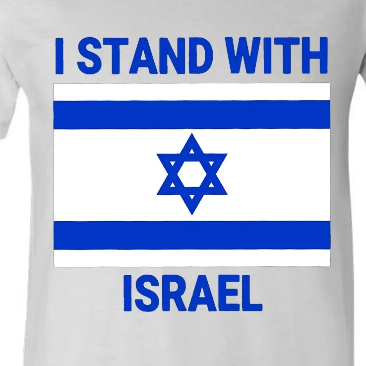 Support Israel I Stand With Israel Israeli Flag Stop War V-Neck T-Shirt