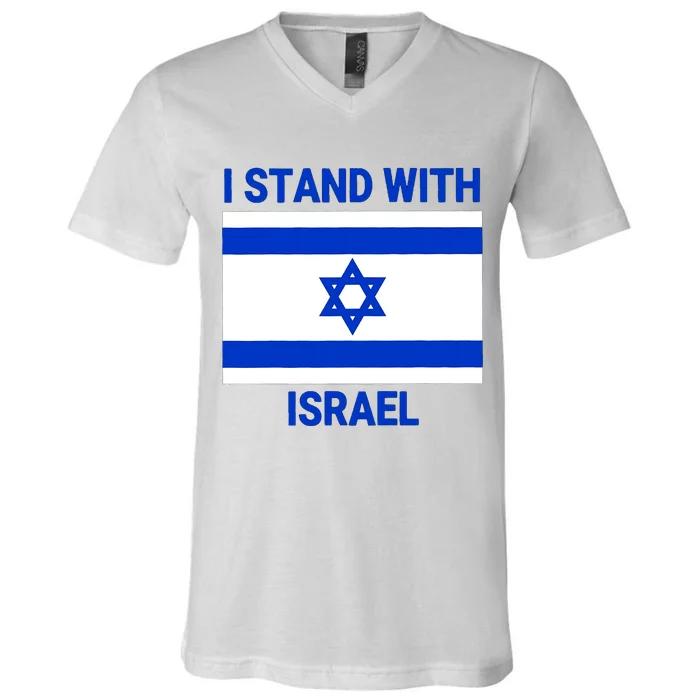 Support Israel I Stand With Israel Israeli Flag Stop War V-Neck T-Shirt