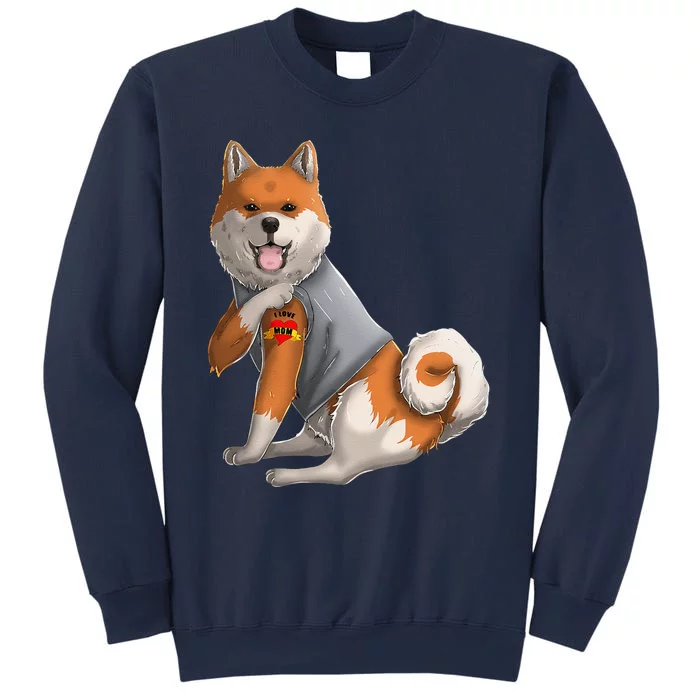 Shiba Inu I Love Mom Tattoo Dog Funny Mother's Day Sweatshirt |  TeeShirtPalace