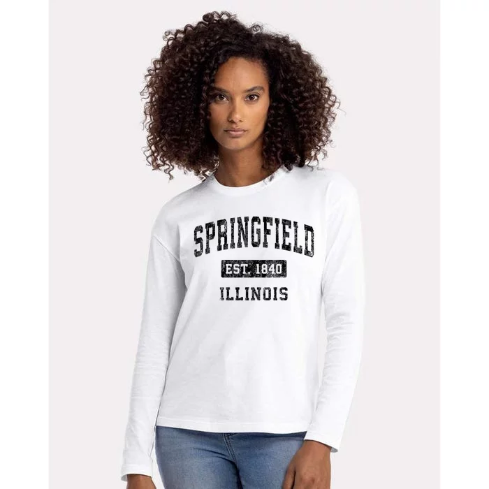 Springfield Illinois Il Vintage Established Sports Design Womens Cotton Relaxed Long Sleeve T-Shirt