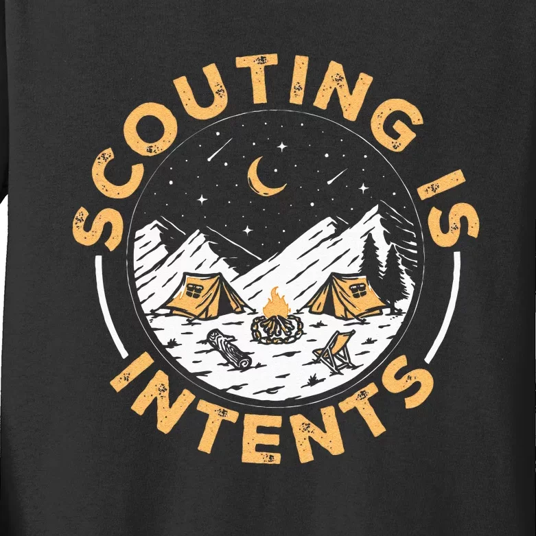 Scouting Is Intents Scout Funny Camping Kids Long Sleeve Shirt