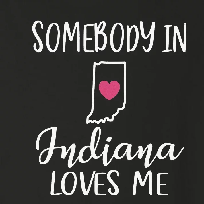 Somebody In Indiana Loves Me Heart Home State Map Toddler Long Sleeve Shirt