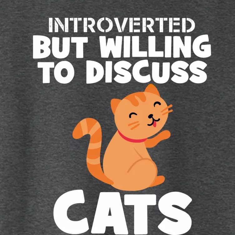 Sarcastic Introverts Introverted But Willing To Discuss Cats Gift Women's Crop Top Tee