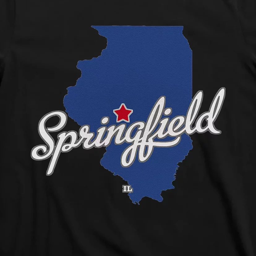 Springfield Illinois IL Map T-Shirt