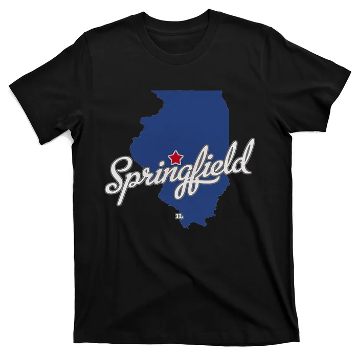 Springfield Illinois IL Map T-Shirt