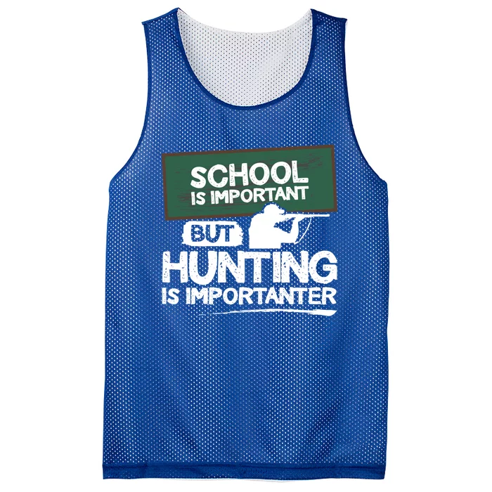 School Is Important But Hunting Is Importanter Cute Gift Mesh Reversible Basketball Jersey Tank