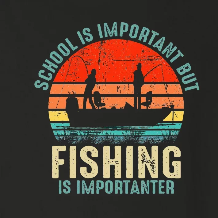 School Is Important But Fishing Is Importanter Toddler Long Sleeve Shirt