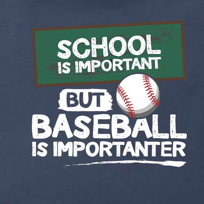 School Is Important But Baseball Is Importanter Zip Tote Bag