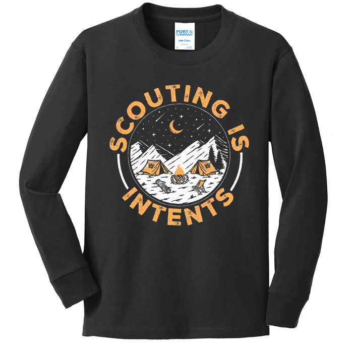 Scouting Is Intents Scout Funny Camping Kids Long Sleeve Shirt