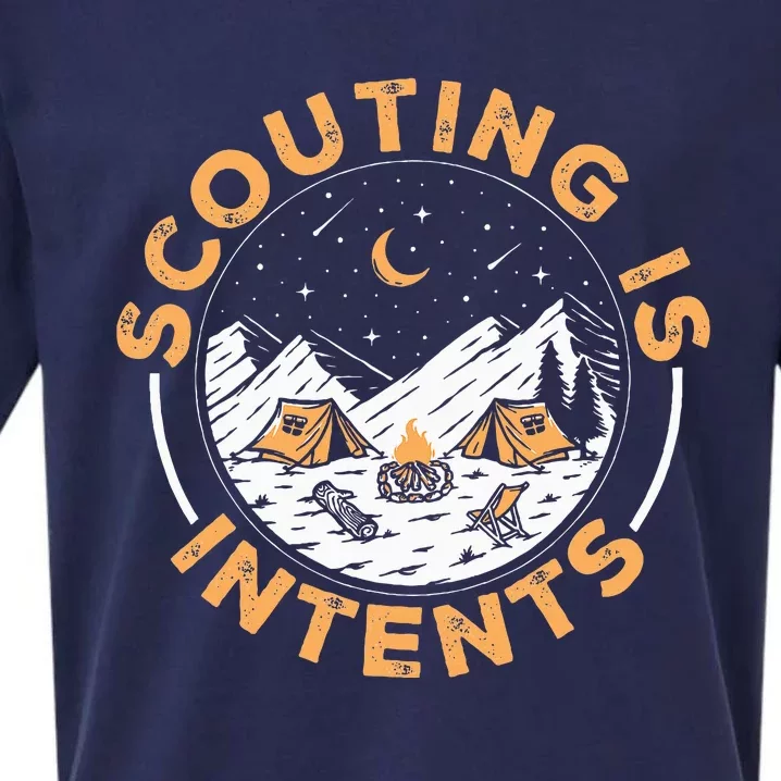 Scouting Is Intents Scout Funny Camping Sueded Cloud Jersey T-Shirt