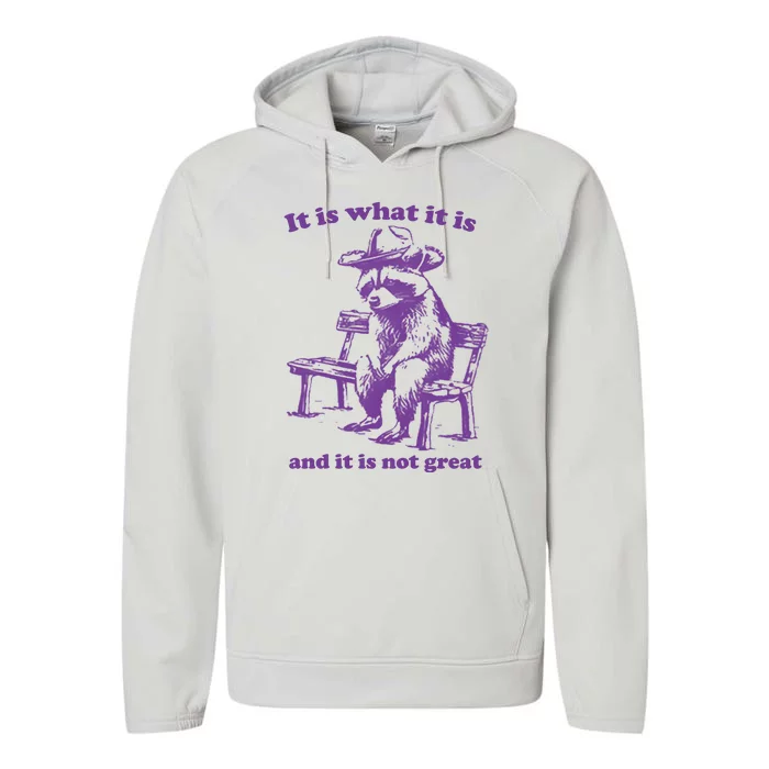 Slippywild It Is What It Is And It Is Not Great Performance Fleece Hoodie