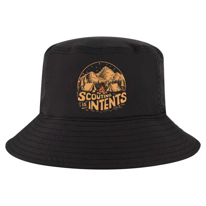 Scouting Is Intents Funny Scout Camper Camping Cool Comfort Performance Bucket Hat