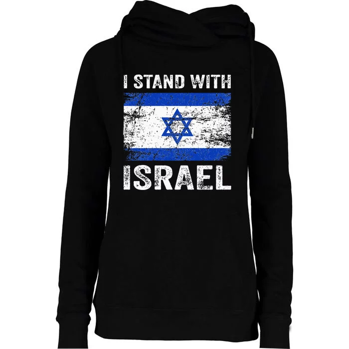 Support Israel I Stand With Israel Israeli Flag Womens Funnel Neck Pullover Hood