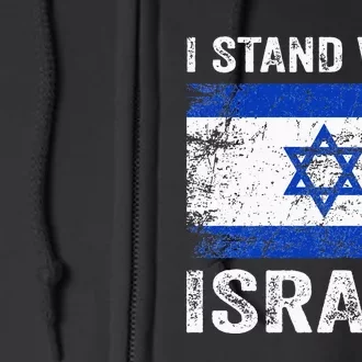 Support Israel I Stand With Israel Israeli Flag Full Zip Hoodie