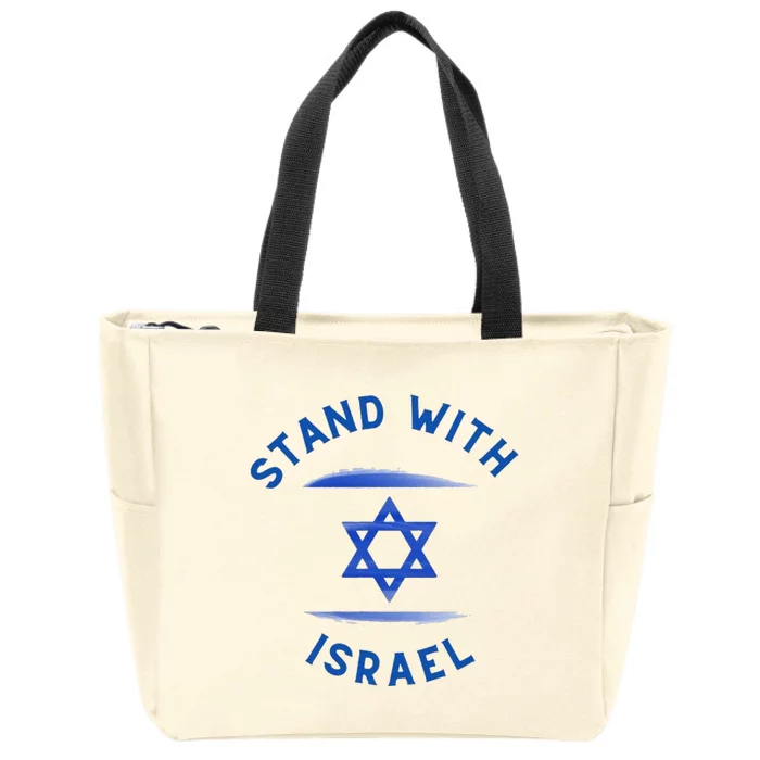 Support Israel I Stand With Israel Israeli Flag Zip Tote Bag