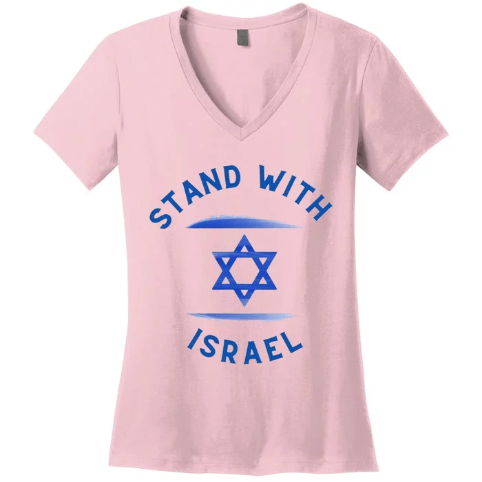 Support Israel I Stand With Israel Israeli Flag Women's V-Neck T-Shirt