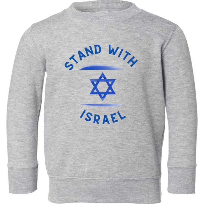 Support Israel I Stand With Israel Israeli Flag Toddler Sweatshirt