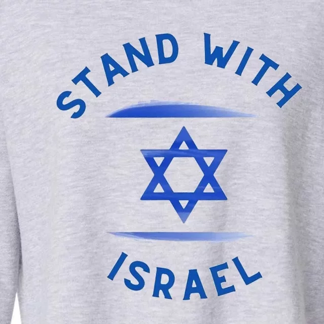 Support Israel I Stand With Israel Israeli Flag Cropped Pullover Crew