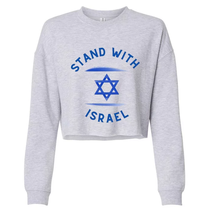 Support Israel I Stand With Israel Israeli Flag Cropped Pullover Crew