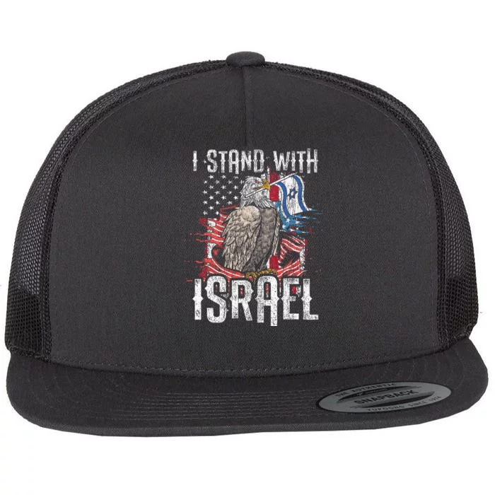 Support Israel I Stand With Israel Israeli Flag Flat Bill Trucker Hat