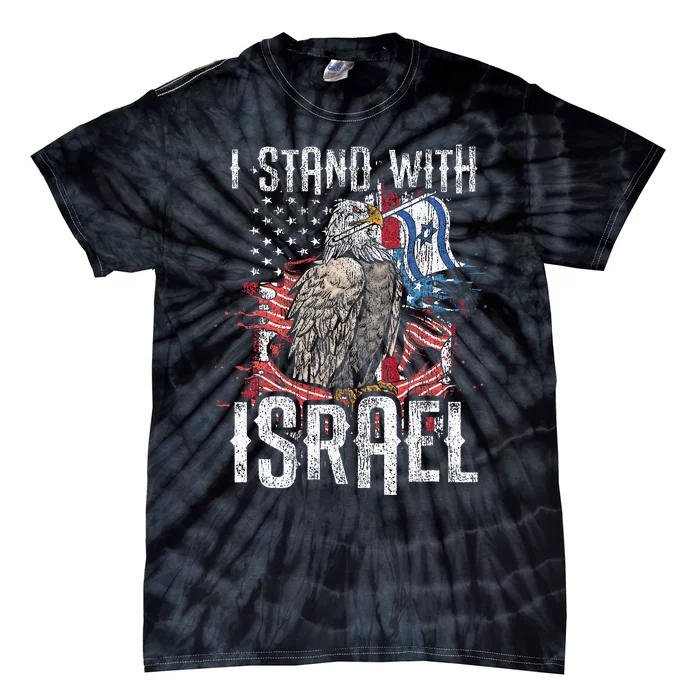 Support Israel I Stand With Israel Israeli Flag Tie-Dye T-Shirt