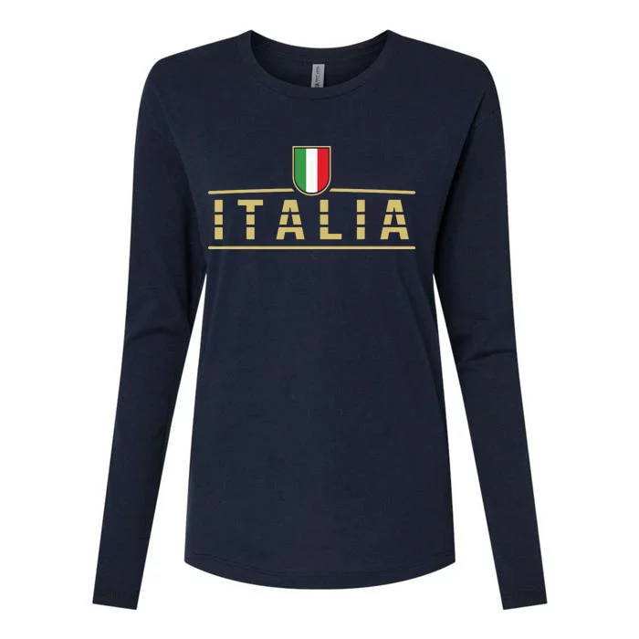 Soccer Italia Italian Flag Italy Womens Cotton Relaxed Long Sleeve T-Shirt