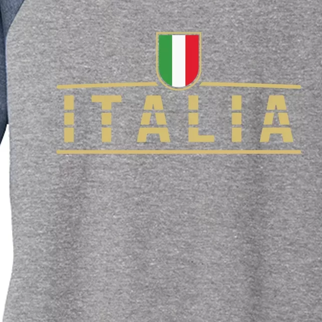 Soccer Italia Italian Flag Italy Women's Tri-Blend 3/4-Sleeve Raglan Shirt