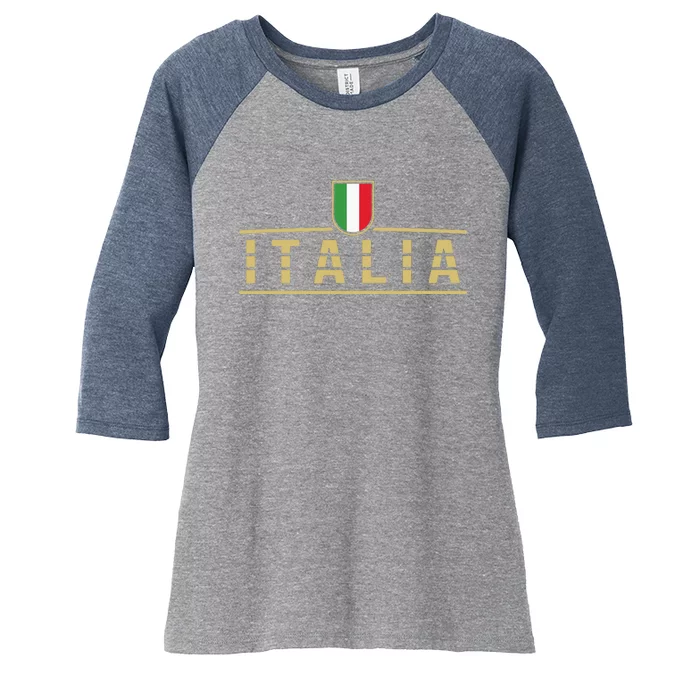 Soccer Italia Italian Flag Italy Women's Tri-Blend 3/4-Sleeve Raglan Shirt