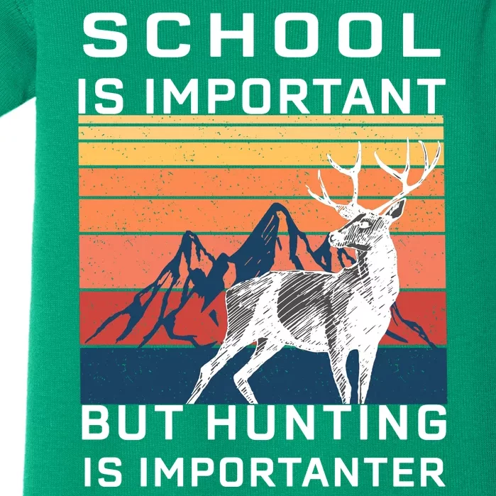 School Is Important But Hunting Is Importanter Baby Bodysuit