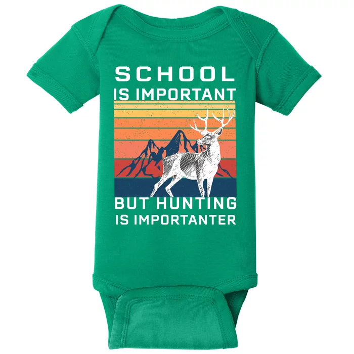 School Is Important But Hunting Is Importanter Baby Bodysuit