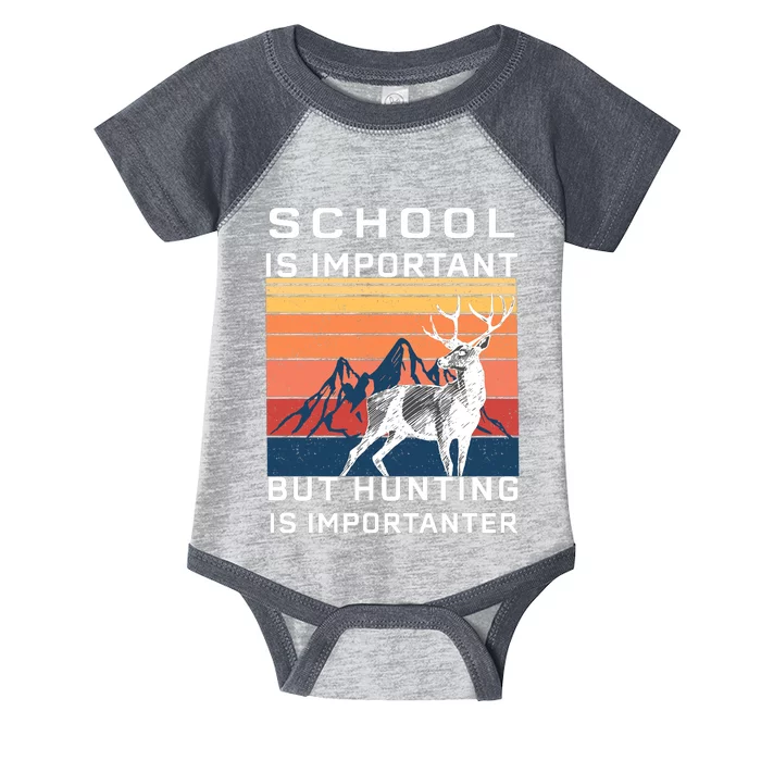 School Is Important But Hunting Is Importanter Infant Baby Jersey Bodysuit