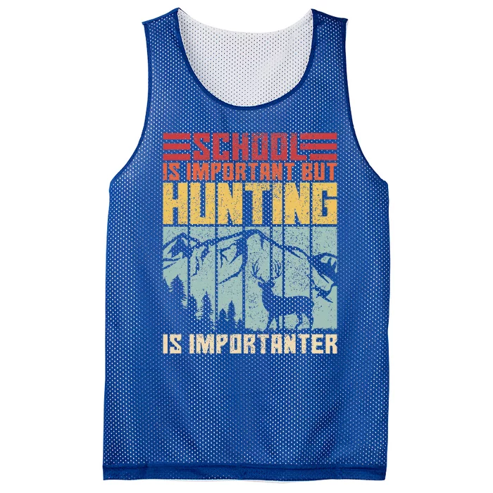 School Is Important But Hunting Is Importanter Deer Hunting Mesh Reversible Basketball Jersey Tank