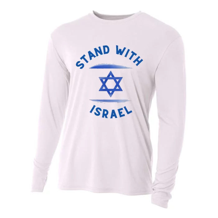 Support Israel I Stand With Israel Israeli Flag Cooling Performance Long Sleeve Crew