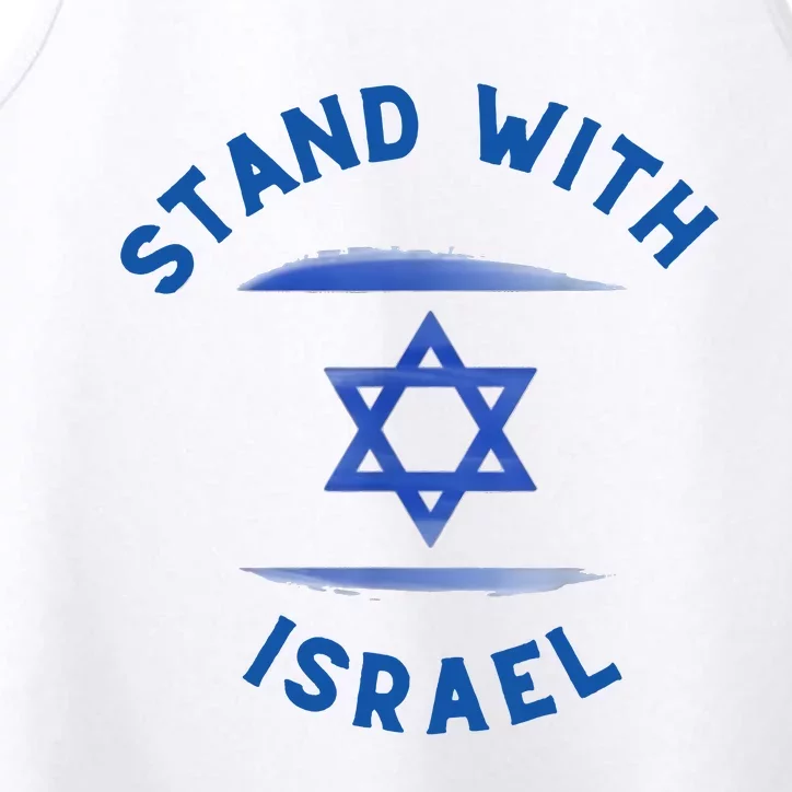 Support Israel I Stand With Israel Israeli Flag Performance Tank