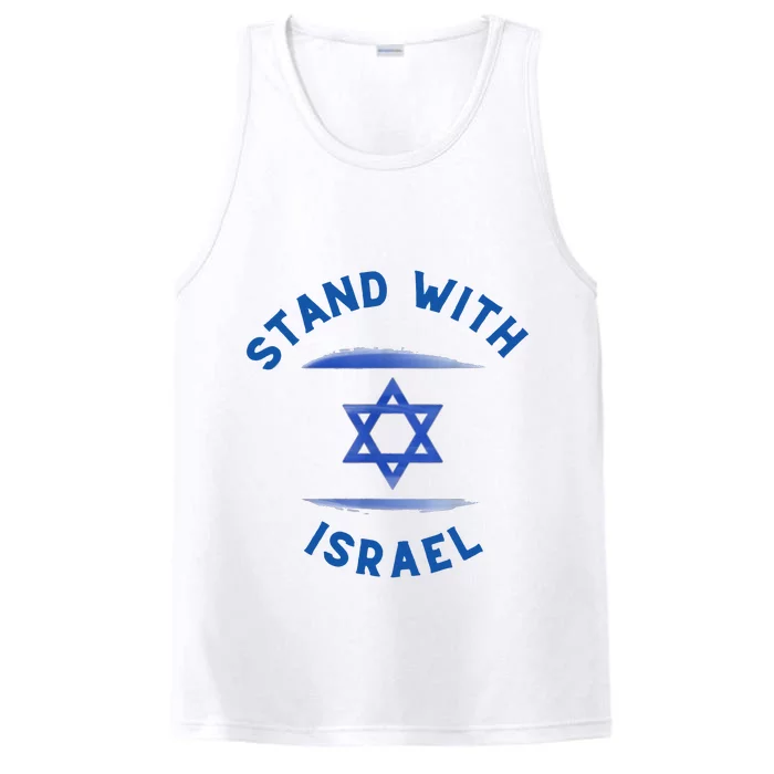 Support Israel I Stand With Israel Israeli Flag Performance Tank