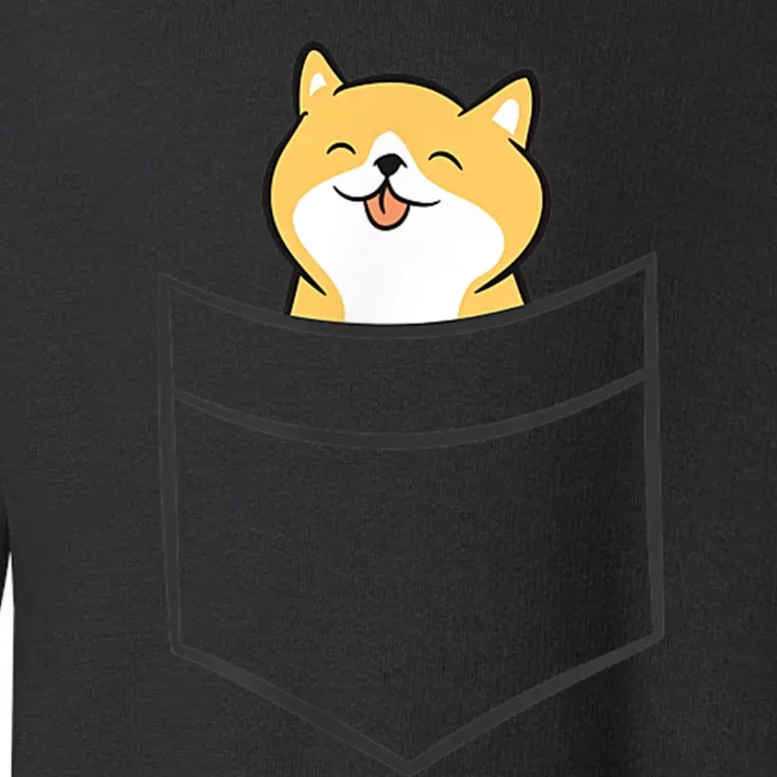 Shiba Inu In A Pocket Cute Pocket Shiba Inu Toddler Sweatshirt