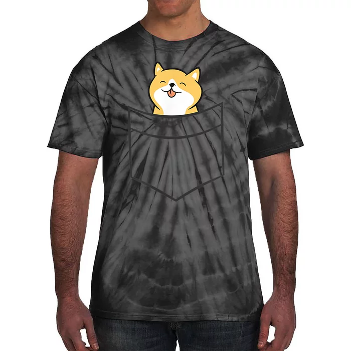 Shiba Inu In A Pocket Cute Pocket Shiba Inu Tie-Dye T-Shirt