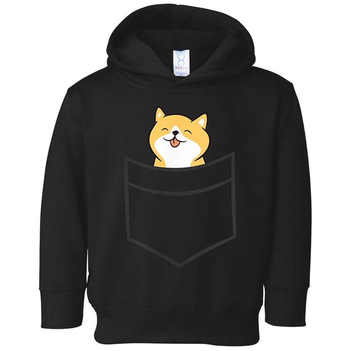 Shiba Inu In A Pocket Cute Pocket Shiba Inu Toddler Hoodie