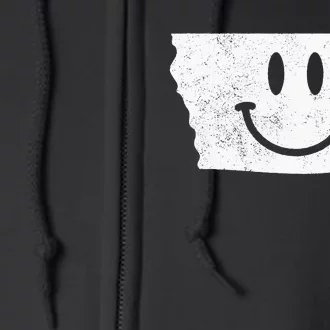 Smiling In IA – Funny Iowa Happy Face Full Zip Hoodie