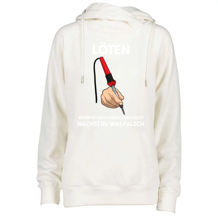 Soldering If It Smells Like Chicken Do Something Wrong Gift Womens Funnel Neck Pullover Hood