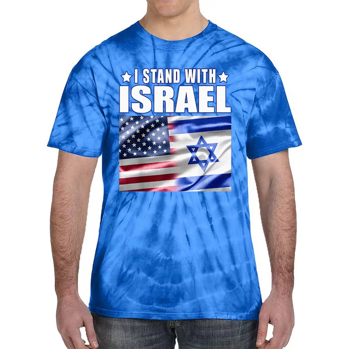 Support Israel I Stand With Israel Us Israel Flag Combined Tie-Dye T-Shirt