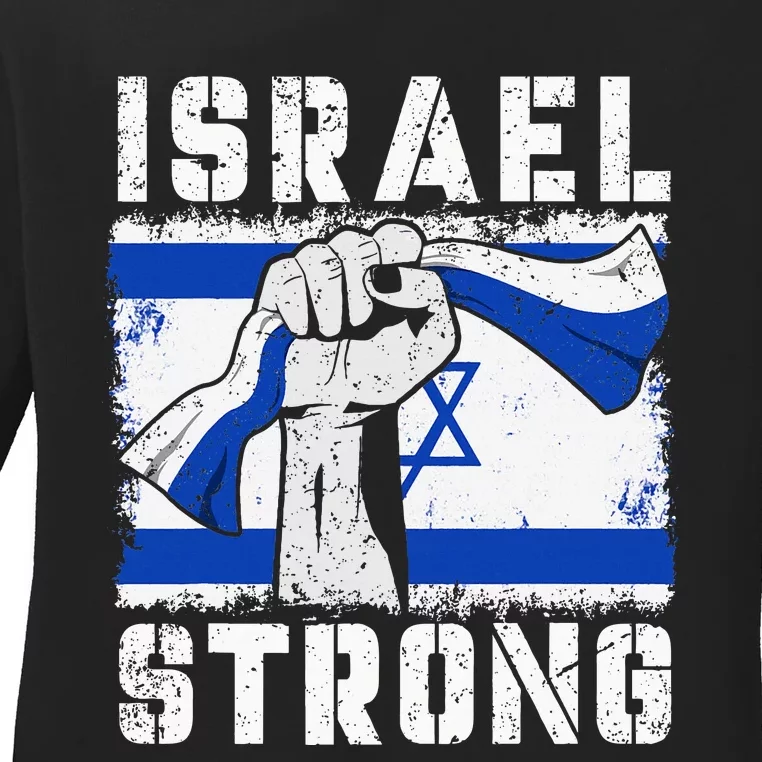 Support Israel I Stand With Israel Pray For Israel Ladies Long Sleeve Shirt