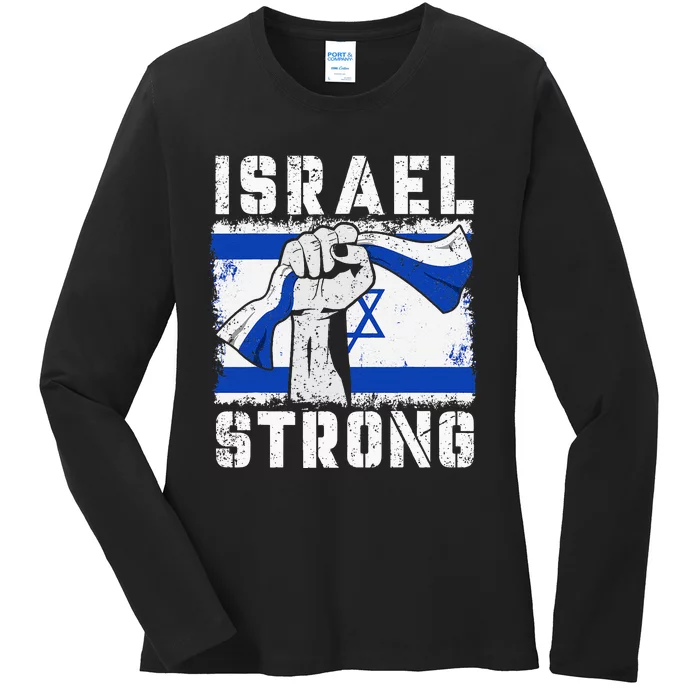 Support Israel I Stand With Israel Pray For Israel Ladies Long Sleeve Shirt