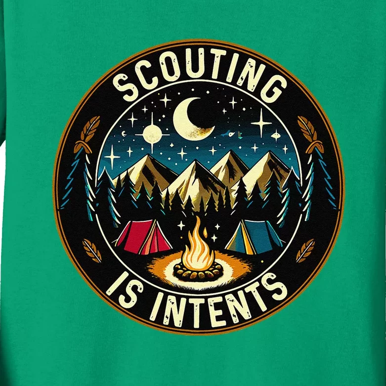 Scouting Is Intents Scout Camper Camping Kids Long Sleeve Shirt